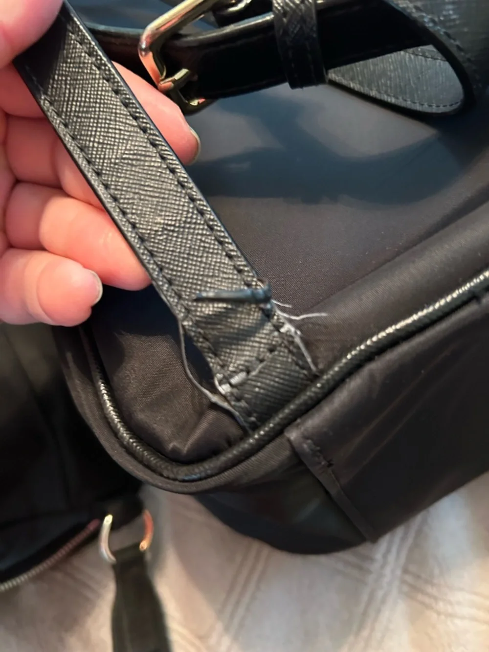 kate spade Black Nylon Backpack with Gold Hardware